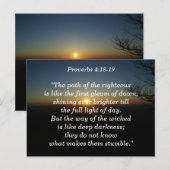 Postale Proverbes 4:18-19 Écriture Carte mémoire (Devant / Derrière)