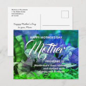 Postale PROVERBS 31 Floral Happy Mother's Day Carte postal (Devant / Derrière)