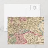 Postale Prusse, carte des États allemands par Mitchell (Devant / Derrière)