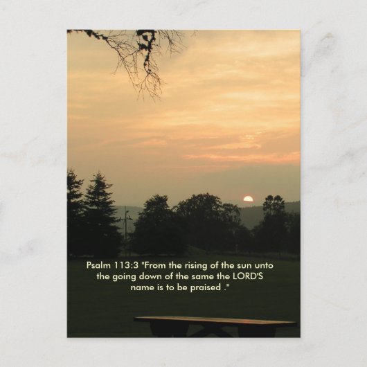 Postale Psaume 113:3 carte coucher de soleil (Devant)