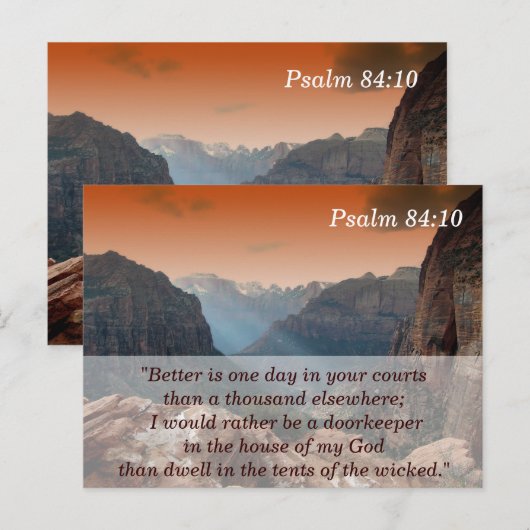 Postale Psaume 84:10 Carte de mémorisation des Écritures (Devant / Derrière)
