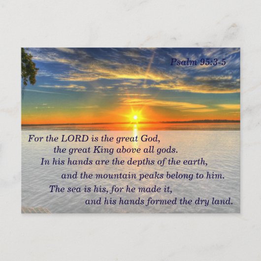 Postale Psaume 95:3-5 Christian Scripture Carte mémoire (Devant)