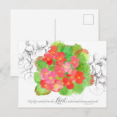 Postale Psaumes 121 Carte de prière Orange Begonia Fleurs (Devant / Derrière)