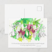 Postale Psaumes 19 Écritures Carte de prière Fuchsia Fleur (Devant / Derrière)