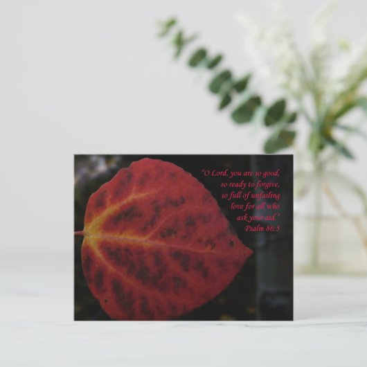 Postale Psaumes 86:3 Scripture Leaf Encouragement Carte po (Debout devant)