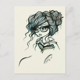 Postale Punch of Color Girls Livre Imaginaire Art Carte po