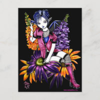 Punk Pixie gothique Féerie Imaginaire carte postal