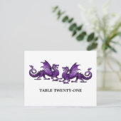 Postale Purple Elegant Dragons Numéro de tableau Carte pos (Debout devant)