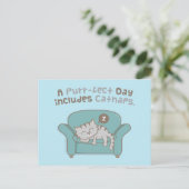 Postale Purrfect Day avec Catnaps Cat Pun Humour Carte pos (Debout devant)
