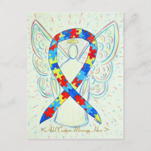 Postale Puzzle Awareness Ribbon Angel Custom Art Carte pos