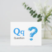 Postale Q est pour Question - Carte Flash Alphabet (Debout devant)