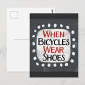 Postale Quand les vélos portent des chaussures Carte posta (Devant / Derrière)