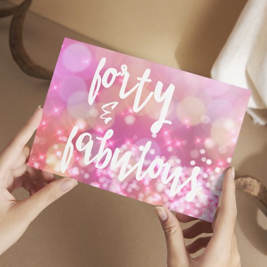 Postale Quarante & Fabuleux - Carte d'anniversaire 40 ans