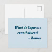 Postale Que mangent les cannibales japonais ? Carte postal (Devant / Derrière)