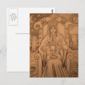 Postale Queen of Cups - Carte Tarot (Devant / Derrière)