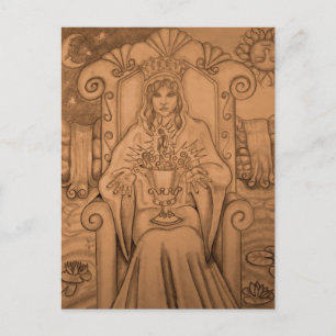 Postale Queen of Cups - Carte Tarot
