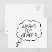 Postale Qu'est-ce que c'est ou le dîner ? Fun devis Carte  (Devant / Derrière)