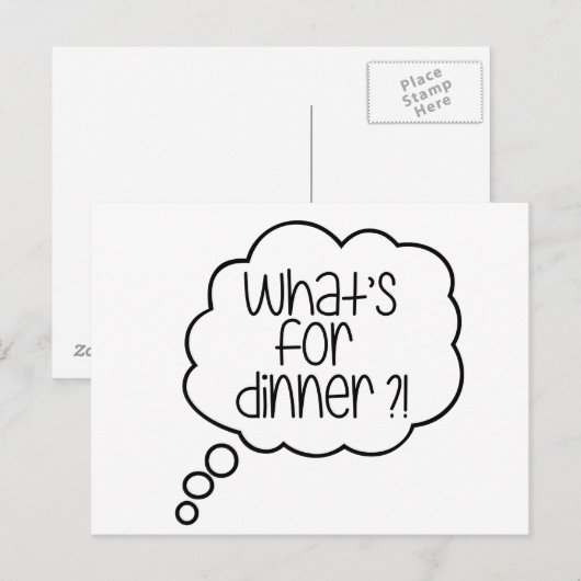 Postale Qu'est-ce que c'est ou le dîner ? Fun devis Carte  (Devant / Derrière)