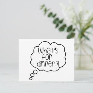 Postale Qu'est-ce que c'est ou le dîner ? Fun devis Carte