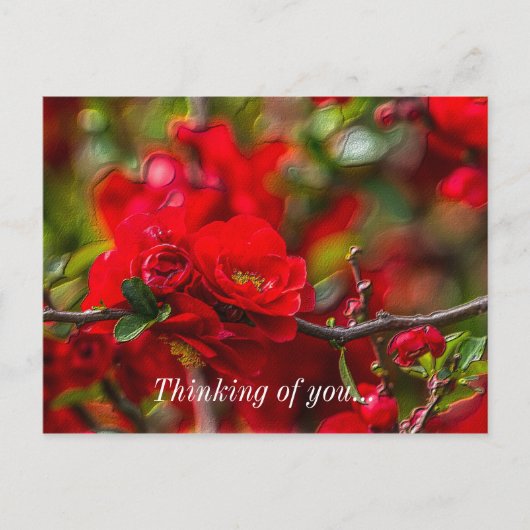 Postale Quince Branch Painterly Penser De Vous Carte Posta (Devant)