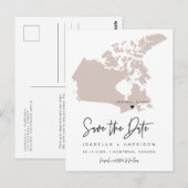 Postale QUINN- Carte du Canada Enregistrer la date (Coeur (Devant / Derrière)