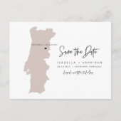 Postale QUINN Carte du Portugal Enregistrer la date (Cœur (Devant)