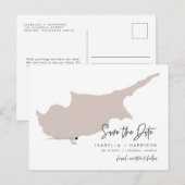 Postale QUINN- Chypre Carte Enregistrer la date (Coeur mob (Devant / Derrière)