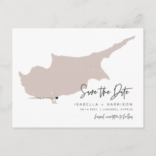 Postale QUINN- Chypre Carte Enregistrer la date (Coeur mob