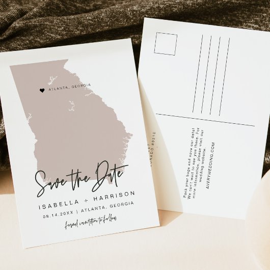 Postale QUINN- Georgia Carte Enregistrer la date Moveable 