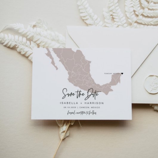 Postale QUINN- Mexique Carte Enregistrer la date Moveable 