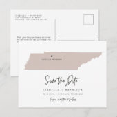 Postale QUINN- Tennessee Carte Enregistrer la date Moveabl (Devant / Derrière)