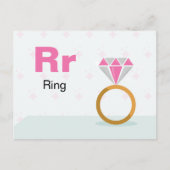 Postale R est pour Bague - Carte Flash Alphabet (Devant)