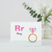 Postale R est pour Bague - Carte Flash Alphabet (Debout devant)
