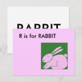 Postale "R" est pour Lapin Carte Flash Alphabet (Devant / Derrière)