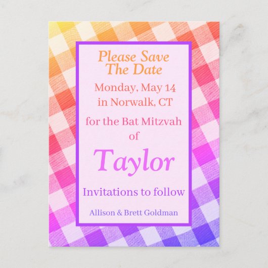 Postale Rainbow Picnic Diagonal Enregistrer la carte posta (Devant)