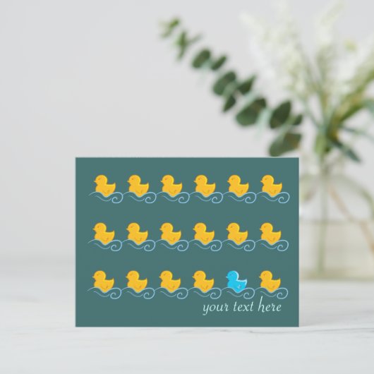 Postale rangée de carte de canards mignons (Debout devant)