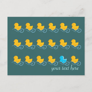 Postale rangée de carte de canards mignons