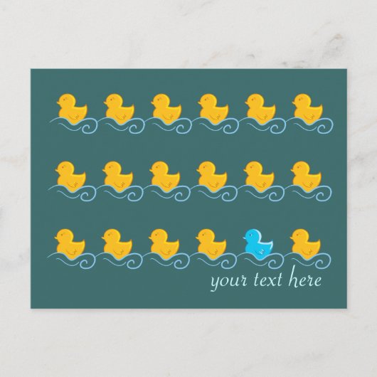 Postale rangée de carte de canards mignons (Devant)
