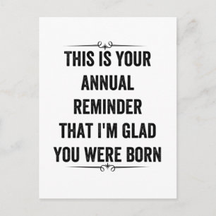 Postale Rappel annuel Snarky Carte de remerciements d'anni