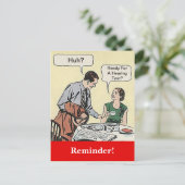 Postale Rappel de rendez-vous de couple rétro par carte po (Debout devant)