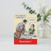 Postale Rappel de rendez-vous de couple rétro par carte po (Debout devant)