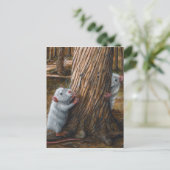Postale Rats par vieux arbre cache et chercher carte posta (Debout devant)