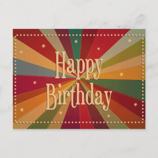 Postale Rayon de soleil coloré rétro - Carte d'anniversair