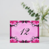 Postale Réception Florale Fuchsia Lumière Numéro Carte (Debout devant)