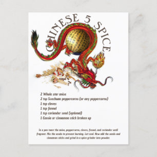 Postale Recette de mélange à cinq épices chinoise   Carte 