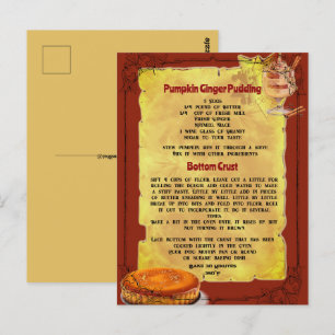 Postale RECETTE POUR CITROUILLE DE VACANCES Carte postal