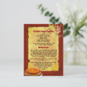 Postale RECETTE POUR CITROUILLE DE VACANCES | Carte postal (Debout devant)