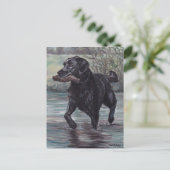 Postale Récupérer Black Labrador Retriever Dog Art carte p (Debout devant)