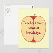 Postale Red Apple Enseignants Plante Graines, Carte postal (Devant / Derrière)