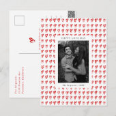 Postale Red Hand Drawn Hearts Saint Valentin Carte photo (Devant / Derrière)